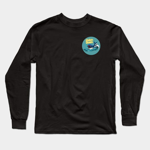 Urban Ocean Crooner Whale (Classic Logo) Long Sleeve T-Shirt by urbanoceandesigns